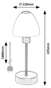Rabalux LYDIA stolní svítidlo max. 40W | E14 - stmívatelná, dotykový spínač, stříbrná
