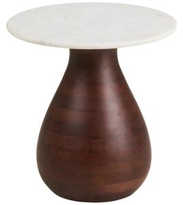 Nordic Living Bílý mramorový odkládací stolek Heidi 40 cm