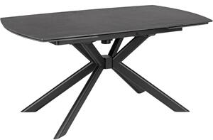 Bizzotto Černý zahradní rozkládací stůl Janika 160/240 x 90 cm s keramickou deskou