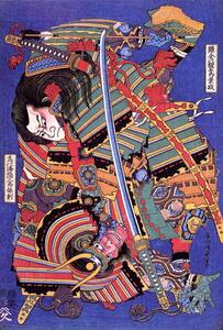 Obrazová reprodukce Kengoro warrior, Hokusai, Katsushika