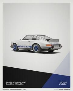 Umělecký tisk Porsche 911 RS - 1973 - White