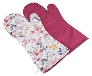 BELLATEX Grilovací rukavice 2ks podzim/bordo 22x46 cm