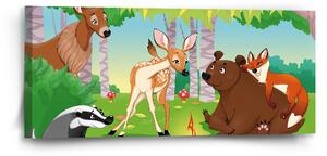 Sablio Obraz Lesní zvířátka 2 - 110x50 cm