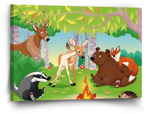 Sablio Obraz Lesní zvířátka 2 - 60x40 cm
