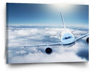 Sablio Obraz Letadlo v oblacích - 90x60 cm