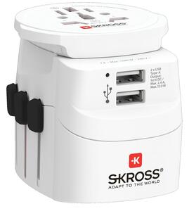 SKROSS PRO Light USB World, UK+USA+Austrálie/Čína, 2x USB-A, vč. adaptéru ostatních vidlic