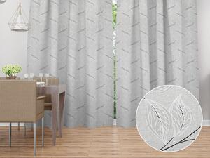 Biante Dekorační závěs Leona LN-165 Pnoucí lístky na šedém - šířka 270 cm 270x190 cm