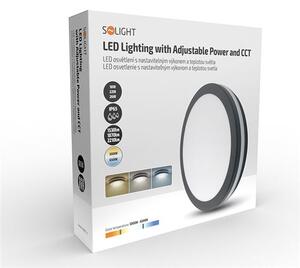 SOLIGHT LED přisazené svítidlo 18-22-26W | 2110lm |CCT 3000-4000-6500K | IP65, černé