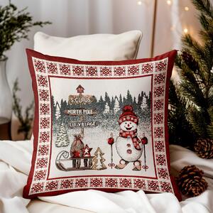 Vánoční Gobelínový povlak na polštář Severní pól Chenille IT037A Barva Vícebarevná Rozměry 42x42 cm