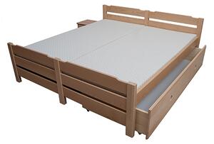 Buková masivní dvoulůžková postel s úložným prostorem Odstín postele: Buk, Úložný prostor: Bez úložného prostoru