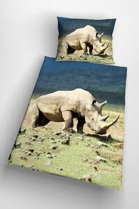 Glamonde 3D povlečení Rinocero se zipem 140×200 cm