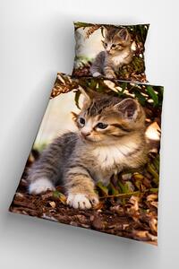 Glamonde 3D povlečení Kitten se zipem 140×200 cm