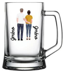 Personalizovaná pivní sklenice s párem