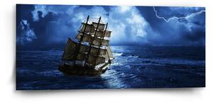 Sablio Obraz Loď v bouřce - 110x50 cm