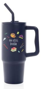Personalizovaná nerezová termoska s barevným víčkem pro paní učitelku/pana učitele (pomůcky)