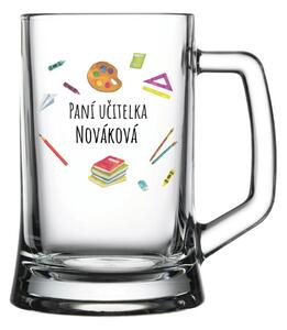 Personalizovaná pivní sklenice pro paní učitelku/pana učitele (pomůcky)