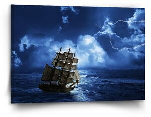 Sablio Obraz Loď v bouřce - 120x80 cm
