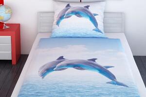 Glamonde 3D povlečení Delfini se zipem 140×200 cm