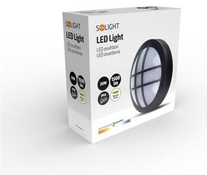 SOLIGHT LED venkovní přisazené svítidlo s mřížkou 20W/230V/1500Lm/4000K/120°/IP65, kruhové černé