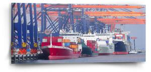 Sablio Obraz Lodě v přístavu - 110x50 cm