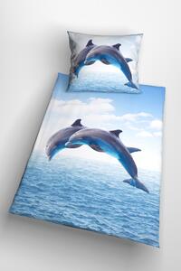 Glamonde 3D povlečení Delfini se zipem 140×200 cm