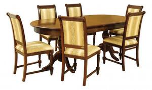 IBA Jídelní stůl a šest židlí Mery Typ: Ořech, Potah: Látka