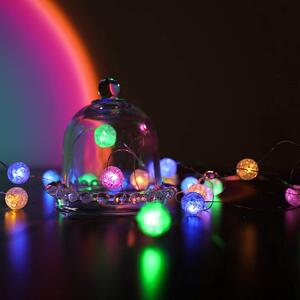 ACA Lighting LED dekorační girlanda - RGB kuličky, RGB barva, 200 cm, IP20, 2xAA