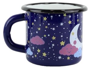 BELIS Smaltovaný hrnek ø 7 cm - 0.25 l tmavě modrý "mráček" - ČESKÝ PLECHÁČEK | RADOST enamel - 11107-098MAM04