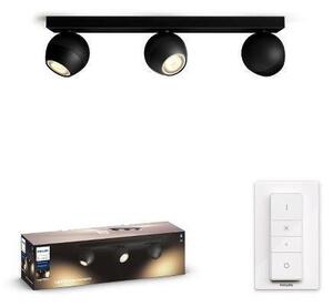 PH 50473/30/P6 Hue White Ambiance Bodové svítidlo Philips Buckram BT 50473/30/P6 LED GU10 3x5W 3x350lm 2200-6500K 230V, černé s dálkovým ovladačem a Bluetooth - PHILIPS HUE (915005918701)