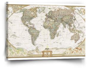 Sablio Obraz Mapa světa - 60x40 cm
