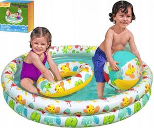 Bazén pro děti 3v1 122 x 20 cm + KOLO + MÍČ Bestway 51124