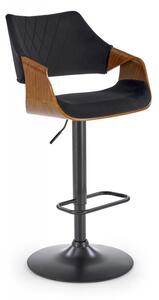 Barová židle- H124- Černá/ Ořechová