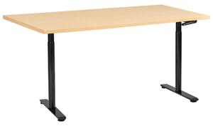 Manuálně výškově nastavitelný pracovní stůl DESTINAS Černá/Světle hnědá 160 cm 72 cm