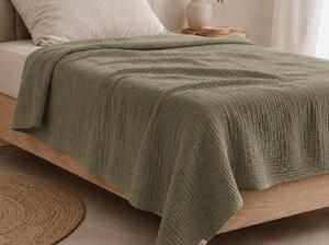 Mušelínová přikrývka 150 x 210 cm khaki