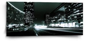 Sablio Obraz Noční ulice - 110x50 cm