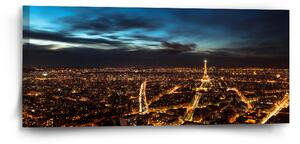 Sablio Obraz Noční Paříž - 110x50 cm