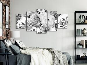Obraz - Kompozice růží - černobílá 100x50