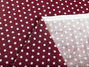 Biante Bavlněný závěs Sandra SA-351 Bílé hvězdičky na tmavě červeném 130x140 cm