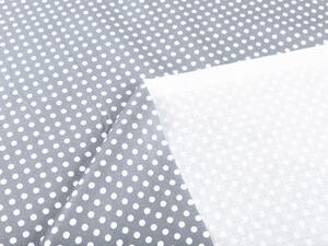 Biante Bavlněný závěs Sandra SA-342 Bílé puntíky na šedém 130x140 cm