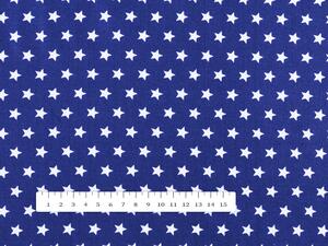 Biante Bavlněný oválný ubrus Sandra SA-352 Bílé hvězdičky na modrém 100x140 cm