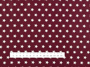 Biante Bavlněný čtvercový ubrus Sandra SA-351 Bílé hvězdičky na tmavě červeném 40x40 cm