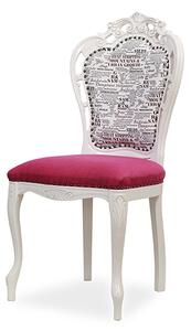 IBA Luxusní židle LADA Typ: Bílá se zlatou patinou, Potah: Látka, Konstukce: Bez opěrek