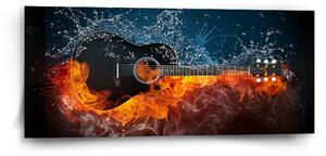Sablio Obraz Ohnivá kytara - 110x50 cm