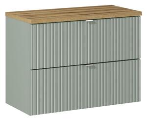 Koupelnová skříňka s deskou LINE Reed Green D80/2 | 80 cm