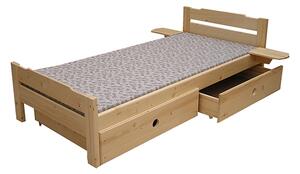 Masivní jednolůžková postel Odstín postele: Buk, Úložný prostor: S úložným prostorem