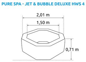 Marimex | Vířivý bazén Pure Spa - Jet & Bubble Deluxe HWS 4 + Solární sprcha UNO 35 l hliníková s LED světlem | 19900164