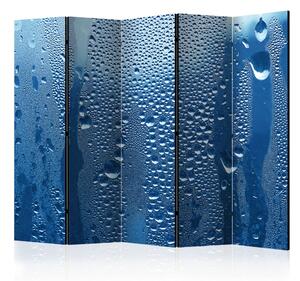Paraván - Kapky vody na modrém skle II 225x172