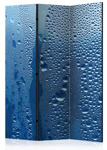 Paraván - Kapky vody na modrém skle 135x172