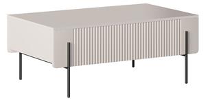 Konferenční stolek Malmi 100 cm s zásuvkami - kašmír / černé nohy