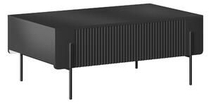 Černý konferenční stolek Malmi 100 cm s zásuvkami - matný / černé nohy